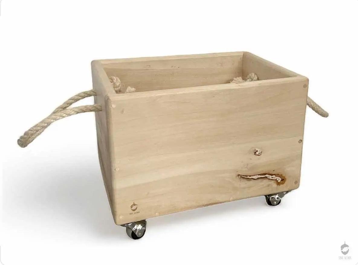 Wooden sustainable children furniture. children pullbox for creative play. non-toxic. handmade children toybox. gender nutural furniture