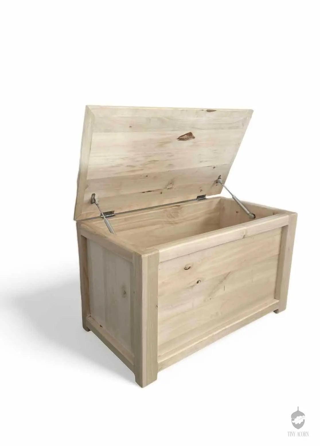 sustainable gender nutural handmade wooden children toybox. children hairloom furniture. non toxic children toybox. eoc conscious children furniture.